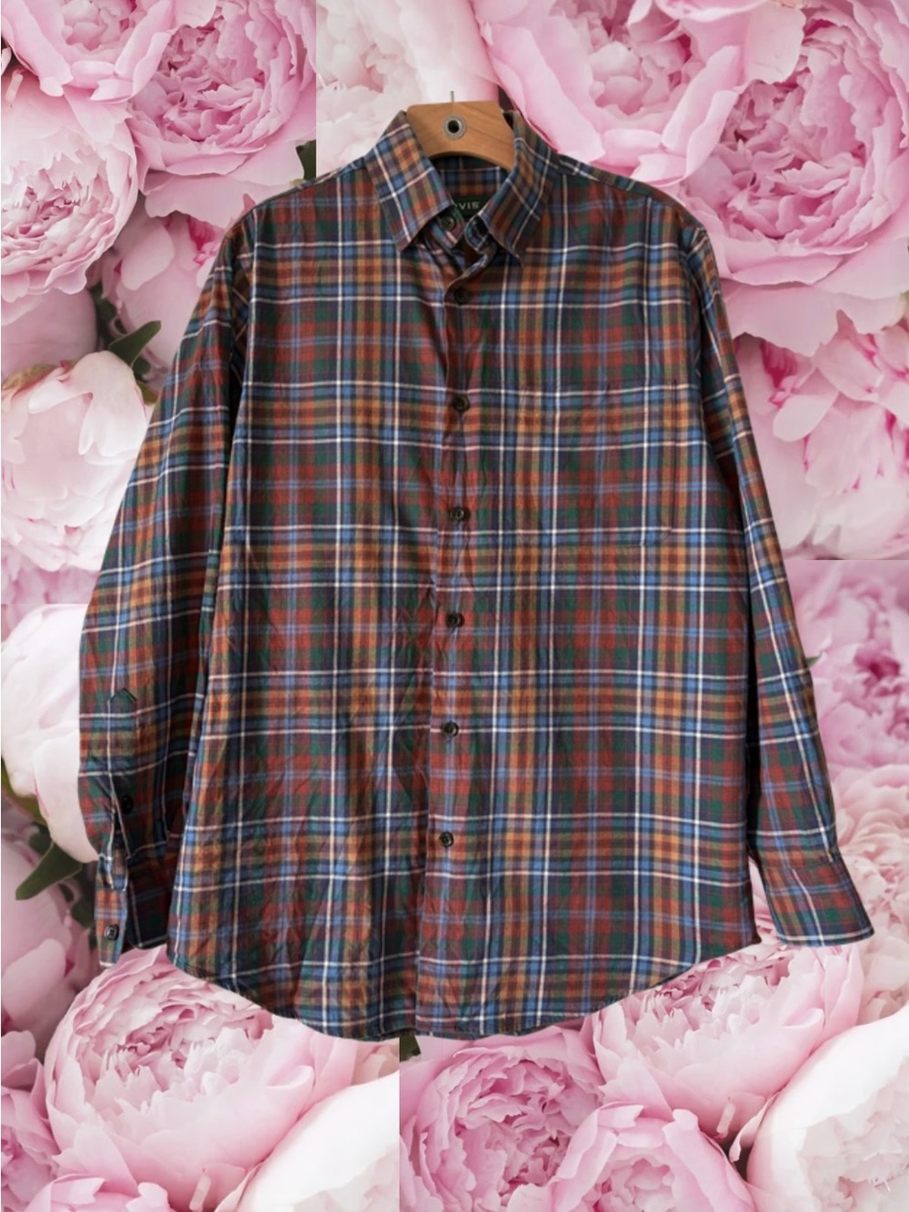 Orvis Plaid Cotton Wool Blend Button Down Collar cabin fishing outdoors